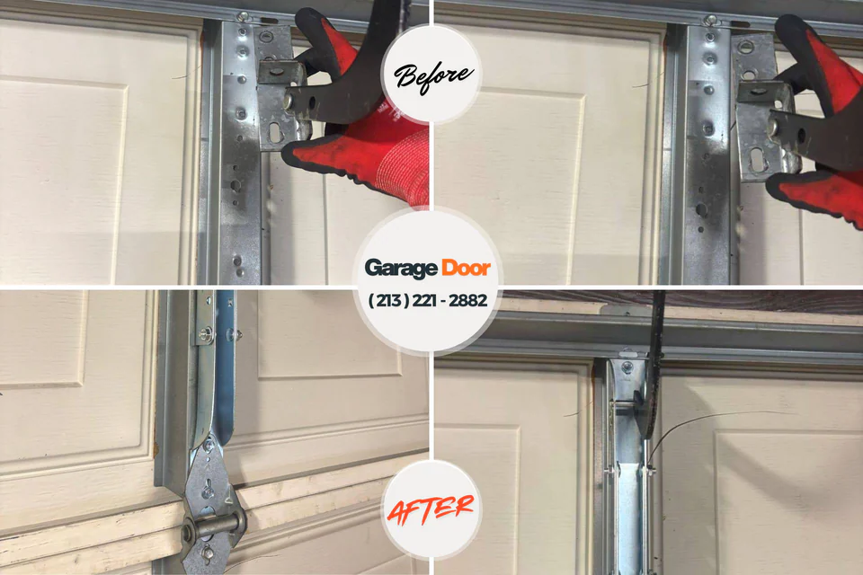 Before and after: garage door repair Ogdensburg, NY